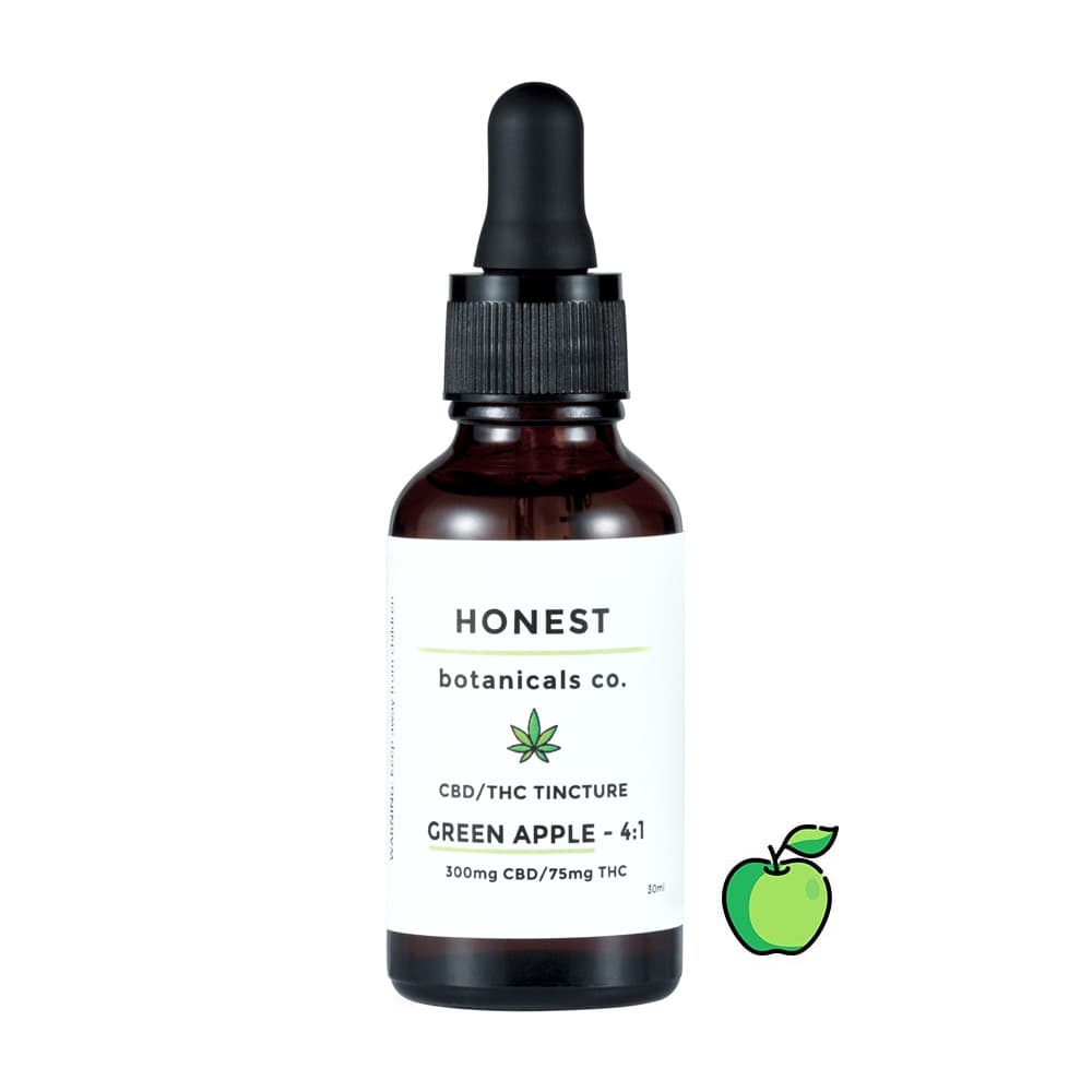 Honest Botanicals 4 to 1 CBD THC Green Apple Tincture bottle