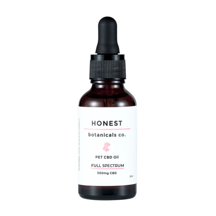 Honest Botanicals 500 mg full-spectrum pet CBD oil bottle