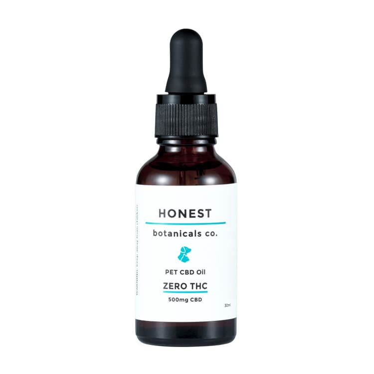 Honest Botanicals 500 mg unflavoured pet CBD oil bottle